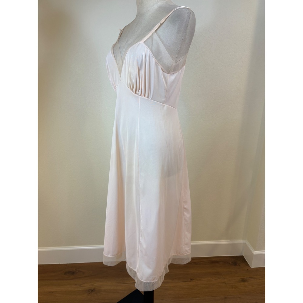 Vtg 50s Lace Top Scarf Slip Set S Pink 3pc Ensemble Romantic Formal cocktail - Picture 9 of 14